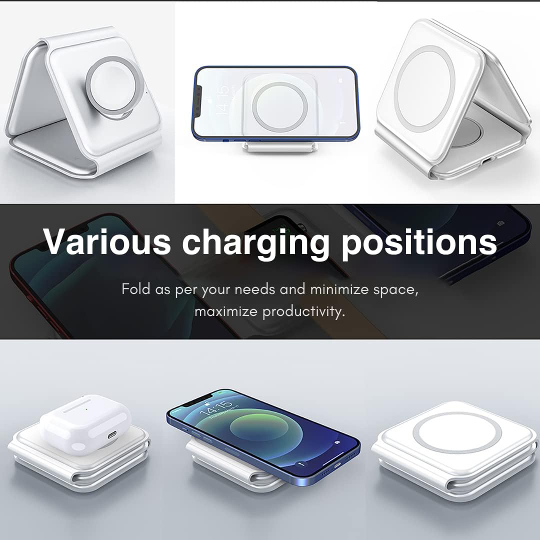 Incarcator cu inductie magnetica 3 in 1 15W — Utilitate Smart Zi de Zi