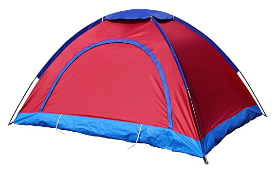 Cort camping 2-6 persoane cu plasa pentru insecte rosu/albastru — Mai Mult Confort Oriunde