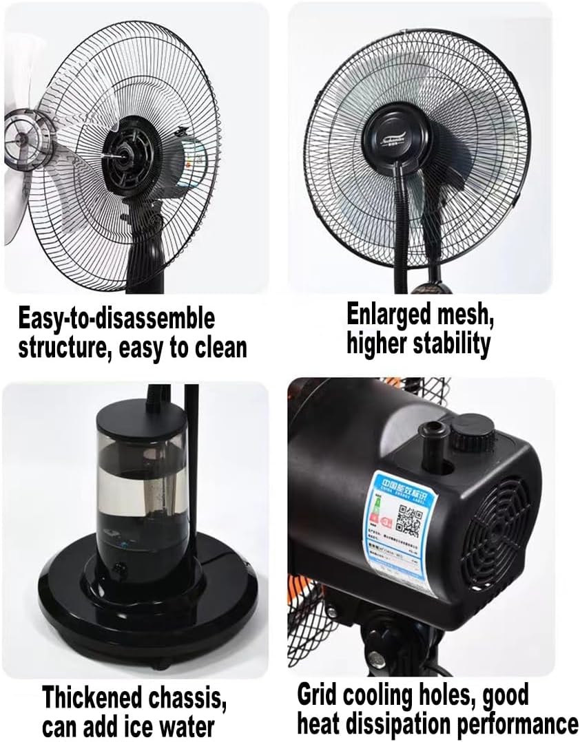 Ventilator cu Pulverizare Apă și Umidificator, Telecomandă și Rezervor 2L, A-163-13