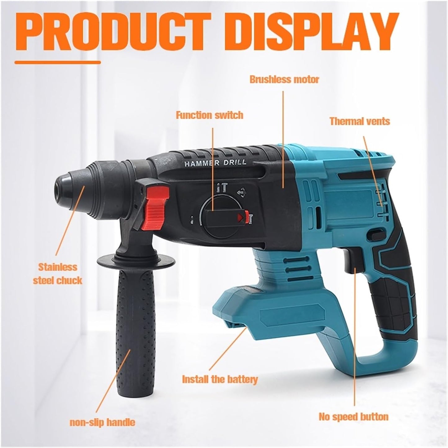 Bormasina cu Percutie Fara Fir Brushless 1850W 2 Acumulatori 18V