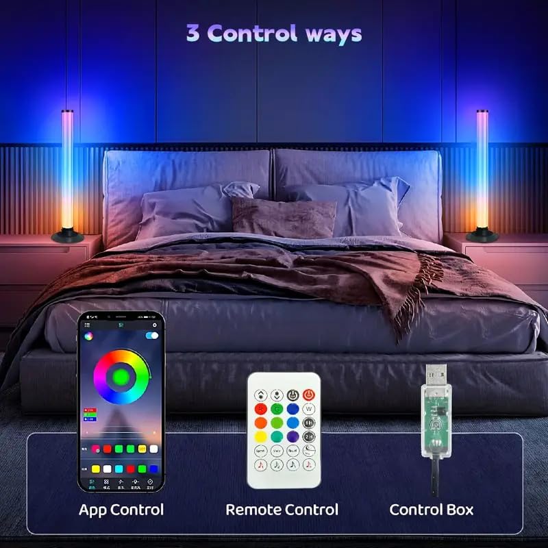Set 2 Bare LED RGB Inteligente Ambientale cu Aplicație și Telecomandă, A-127-38