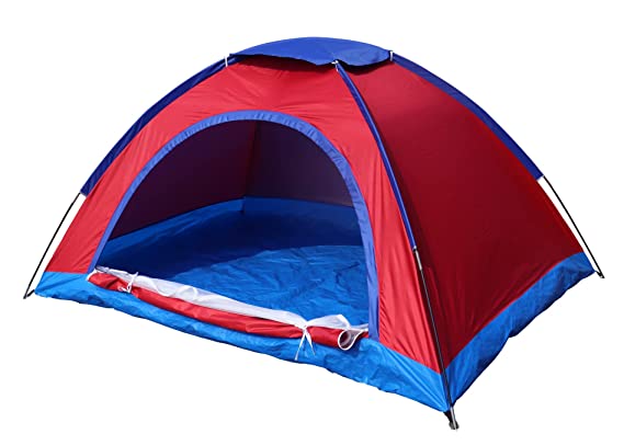 Cort camping 2-6 persoane cu plasa pentru insecte rosu/albastru — Mai Mult Confort Oriunde
