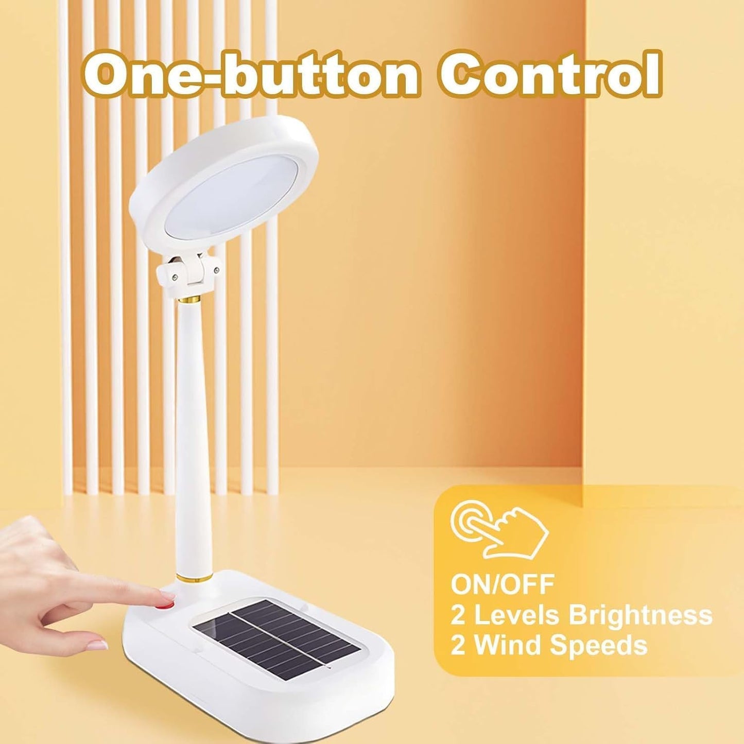 Lampa ventilator 2-în-1 cu panou solar și USB — Ambient Modern Pentru Acasă