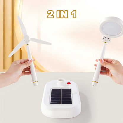 Lampa ventilator 2-în-1 cu panou solar și USB — Ambient Modern Pentru Acasă