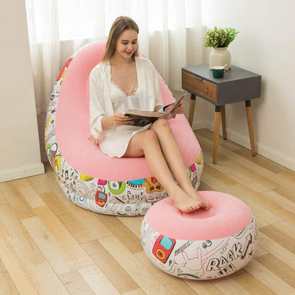Scaun gonflabil cu taburet 116 x 96 x 83 cm — Confort Practic Pentru Casa Ta