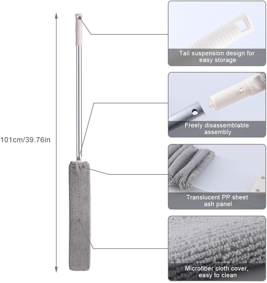Mop plat retractabil pentru curatarea prafului in spatiile inguste — Confort Practic Pentru Casa