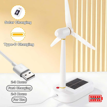 Lampa ventilator 2-în-1 cu panou solar și USB — Ambient Modern Pentru Acasă