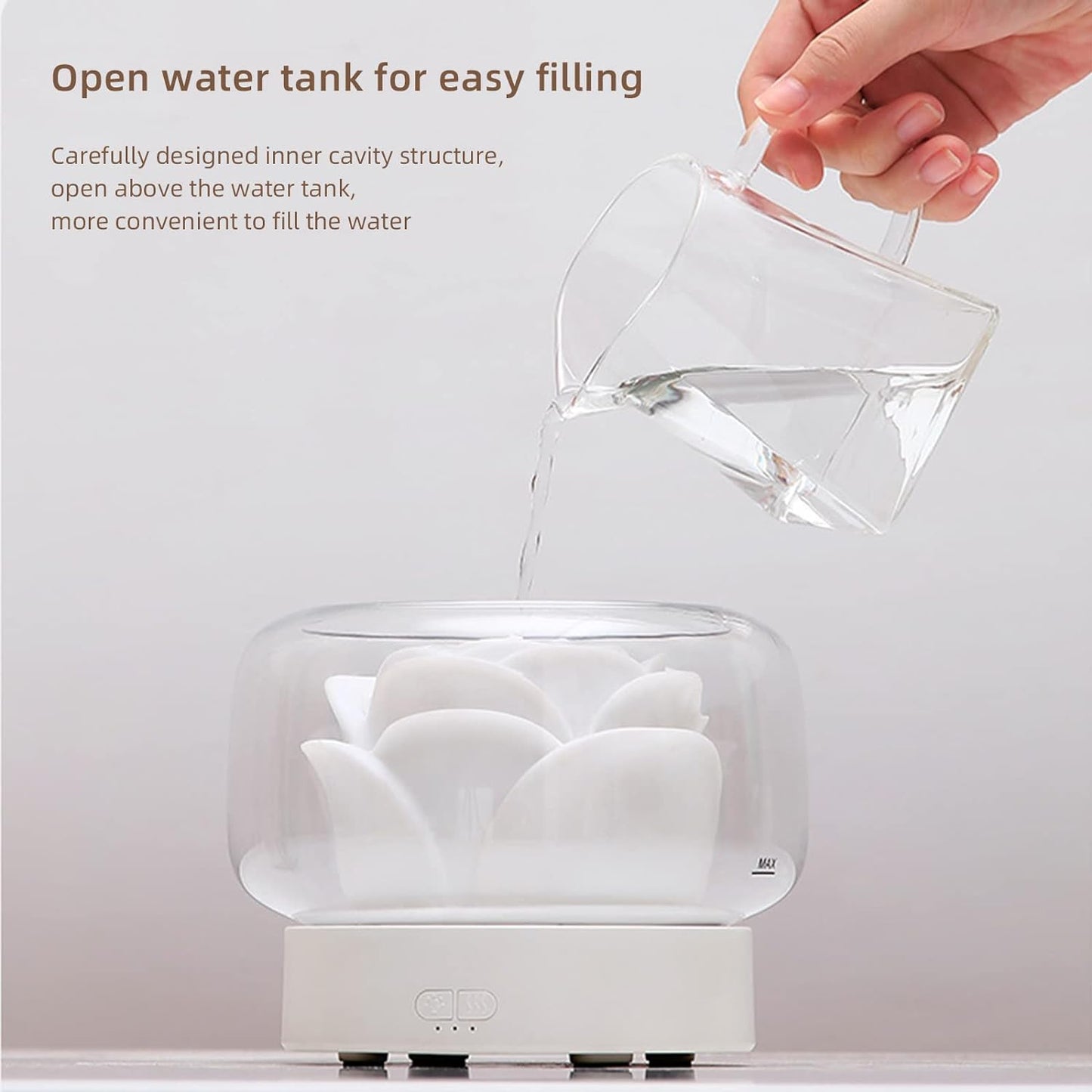 Umidificator pentru camera in forma de trandafir 400ml lumina de — Confort Practic Pentru Casa Ta