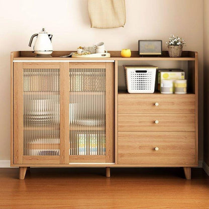 Bufet modern dulap de depozitare cu usi glisante pentru bucătărie — Confort Practic Pentru Casa Ta