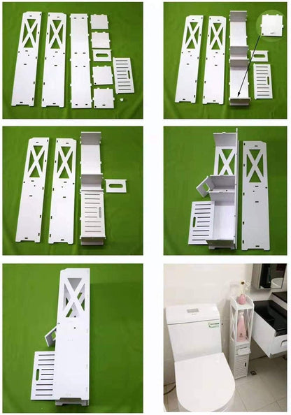 Dulap vertical pentru baie 80 x 20 x 18 cm — Confort Practic Pentru Casa Ta