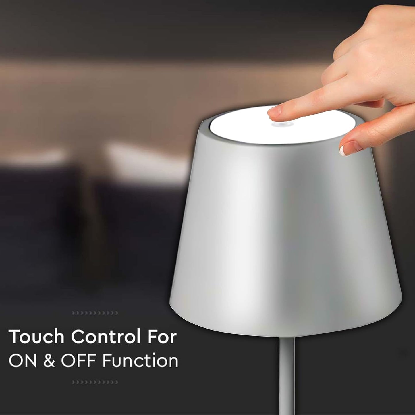 Lampa de masa touch led reincarcabila cu tija telescopica — Ambient Modern Pentru Acasă