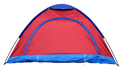 Cort camping 2-6 persoane cu plasa pentru insecte rosu/albastru — Mai Mult Confort Oriunde