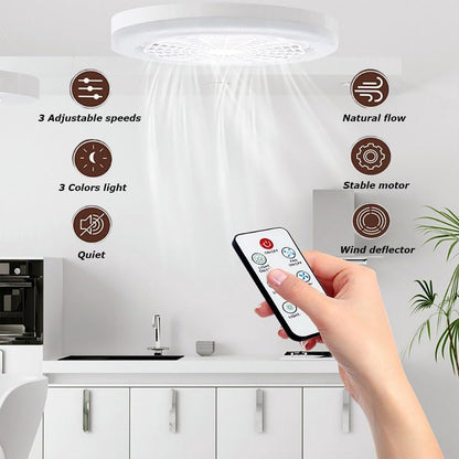 Lampa LED tavan cu ventilator si telecomanda 30W — Ambient Modern Pentru Acasă