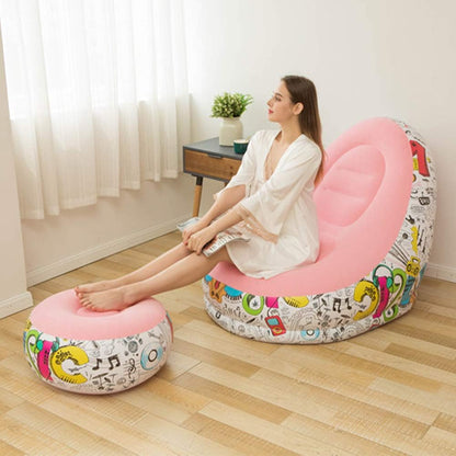 Scaun gonflabil cu taburet 116 x 96 x 83 cm — Confort Practic Pentru Casa Ta