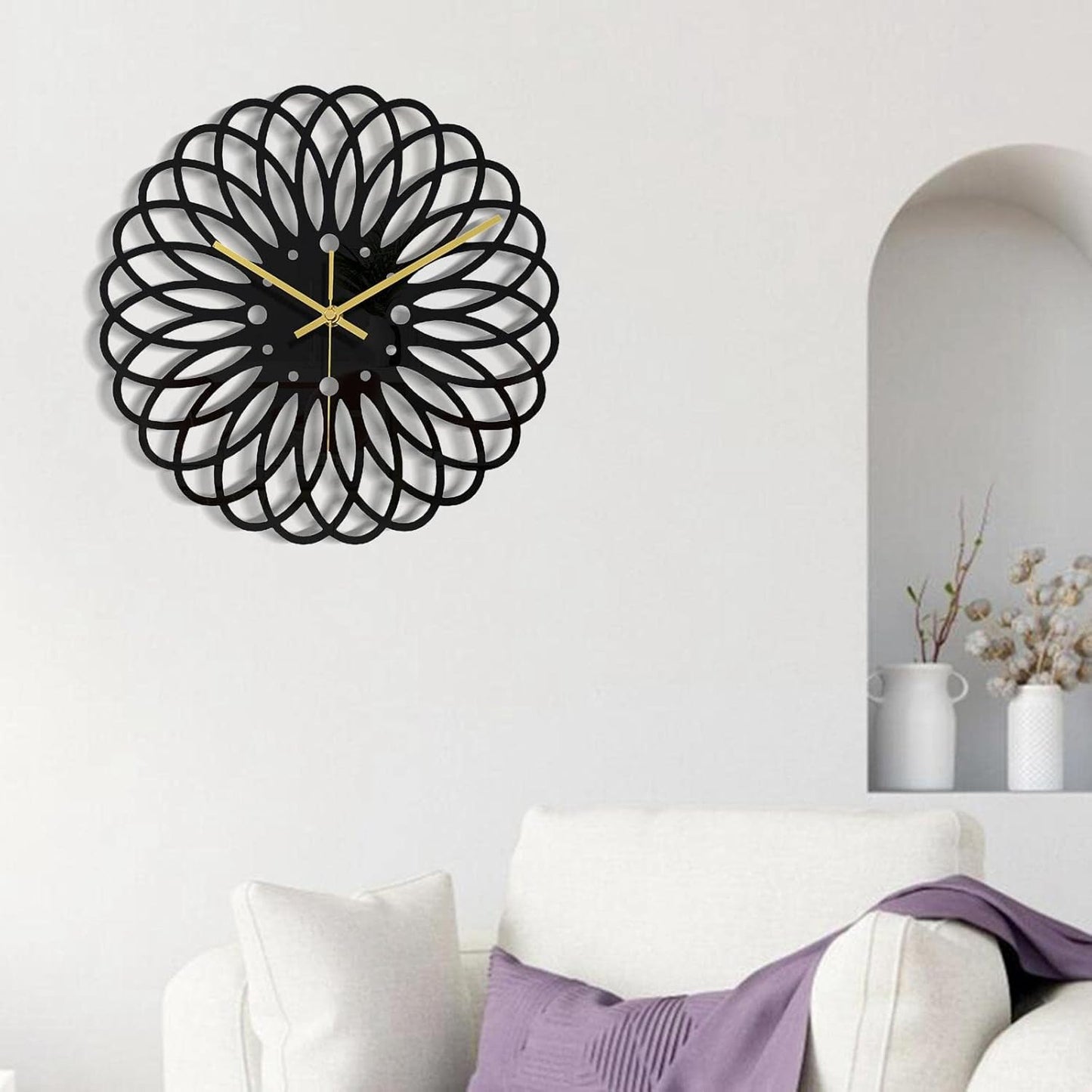 Ceas de perete 30 cm design geometric 3D modern silentios — Confort Practic Pentru Casa Ta