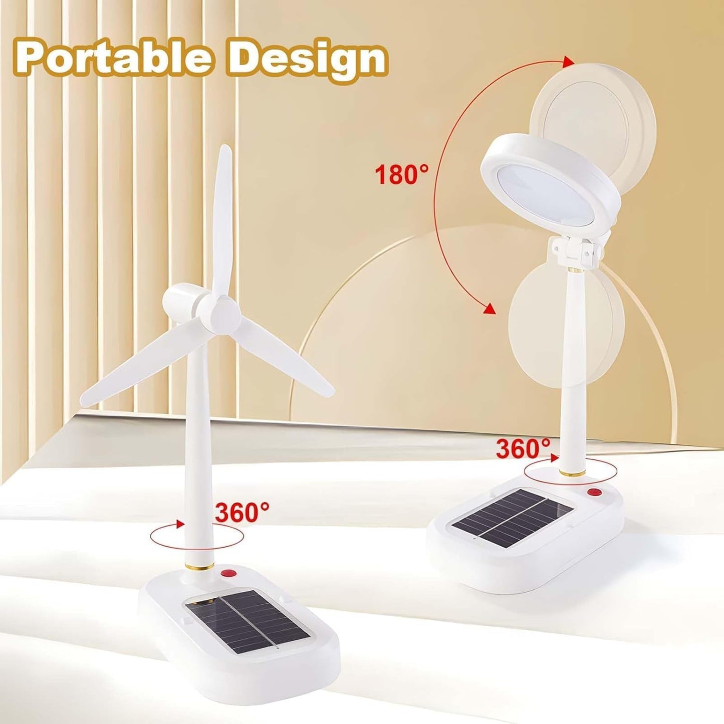 Lampa ventilator 2-în-1 cu panou solar și USB — Ambient Modern Pentru Acasă