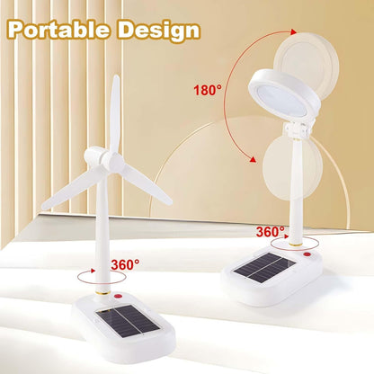 Lampa ventilator 2-în-1 cu panou solar și USB — Ambient Modern Pentru Acasă