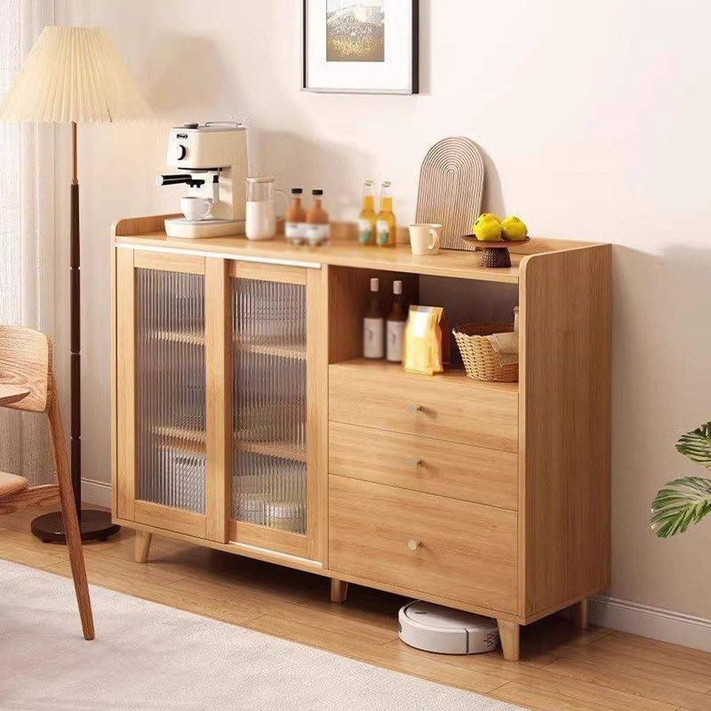 Bufet modern dulap de depozitare cu usi glisante pentru bucătărie — Confort Practic Pentru Casa Ta
