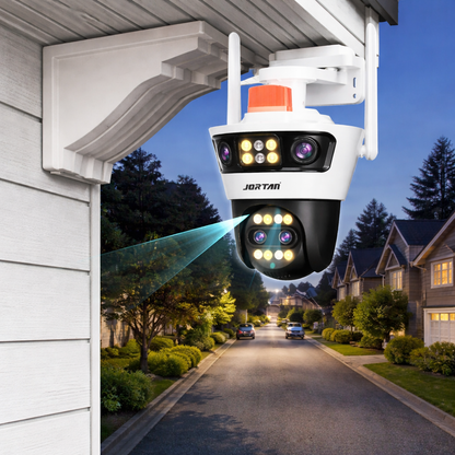 Camera supraveghere WiFi Jortan dubla 12MP PTZ — Control și Siguranță Zi de Zi