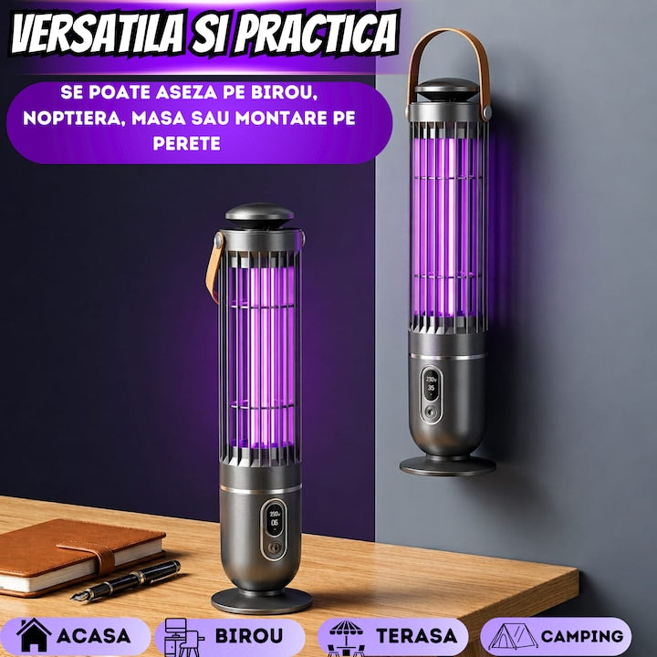 Lampa UV Anti-Tantari Reincarcabila si Lampa de Noapte 2 in 1, cu Senzor de Amurg, A-165-6