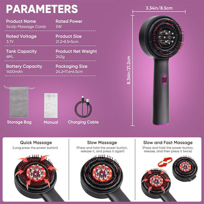 Perie de Par Electrica BrushPro X6 cu Aplicator de Ser pentru Scalp, A-149-16