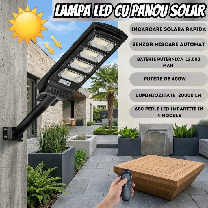 Lampa Solara Stradala cu Senzor de Miscare si Suport de Prindere, A-147-12