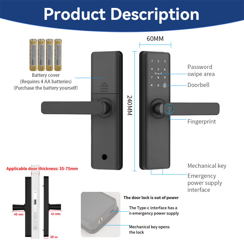 Incuietoare Inteligenta Wireless cu Amprenta, A-153-3