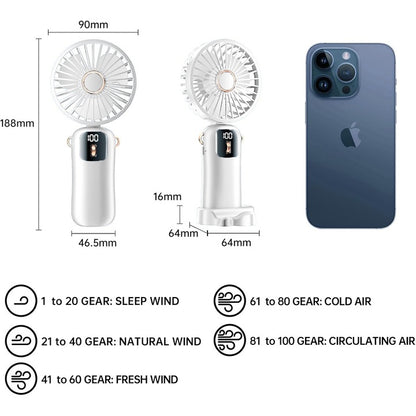 Ventilator Pliabil de Mana si Birou cu Afisaj LCD, 4000mAh, Type-C, A-169-6