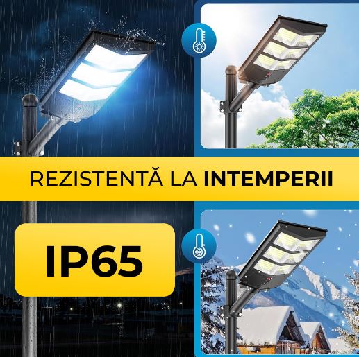 Lampă Solară 600W cu 480 LED-uri, Panou Monocristalin și Telecomandă IP65, CLS-IL019