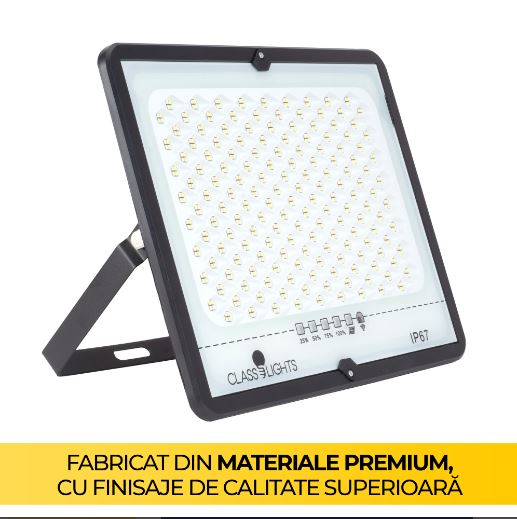 Proiector Solar LED 300W cu Panou Monocristalin, Telecomandă și Protecție IP67, EAZ-IL023