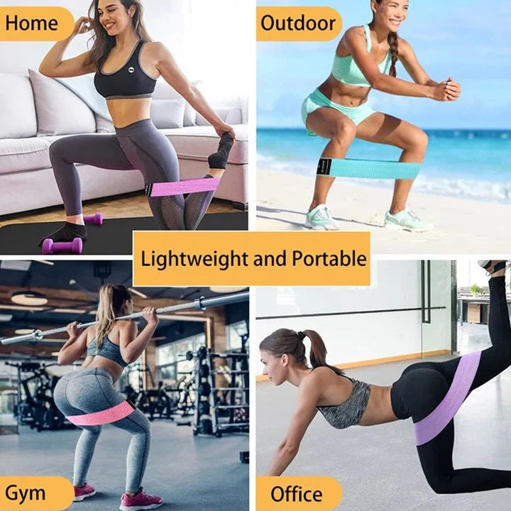 Set 3 Benzi Elastice de Fitness pentru Exercitii, 3 Nivele Intensitate, A-110-14