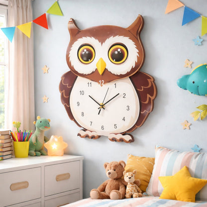 Ceas perete copii din lemn design modern 39x22 cm — Util Pentru Familie și Copii