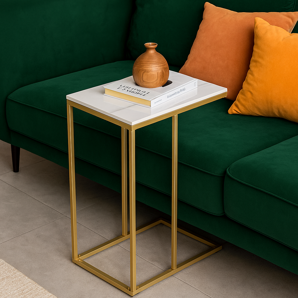 Masuta laterala cu blat tip C design modern 45 x — Confort Practic Pentru Casa Ta