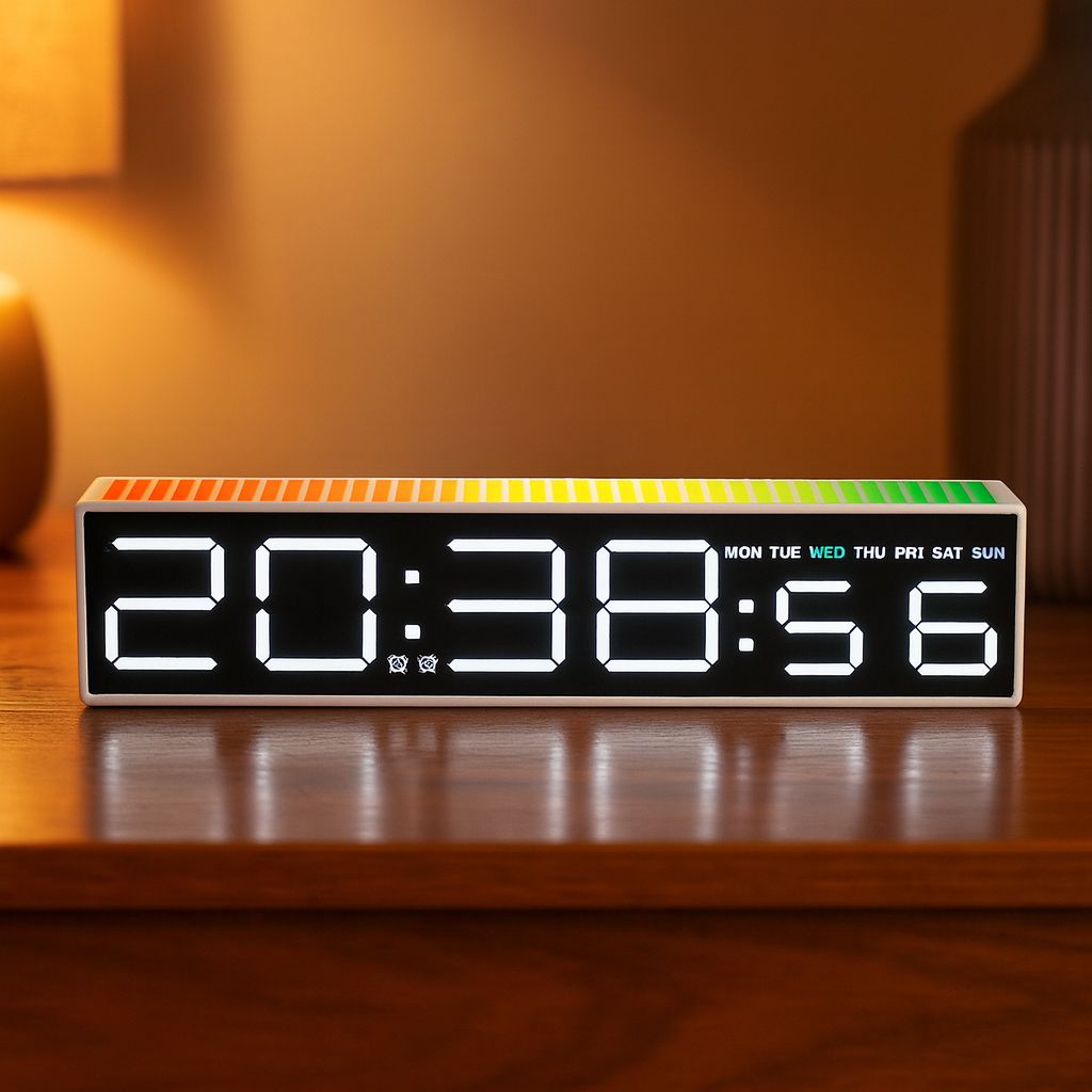 Ceas Electronic LED cu 2 Moduri de Afișare 9 Culori — Utilitate Smart Zi de Zi