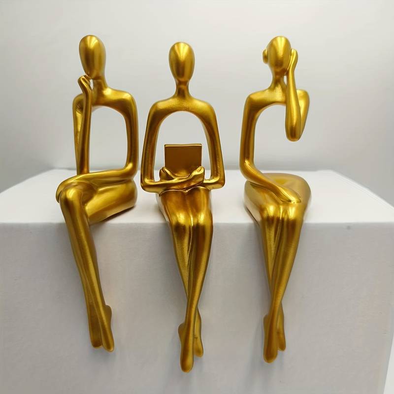 Set 3 decorative aurii din rasina — Confort Practic Pentru Casa Ta