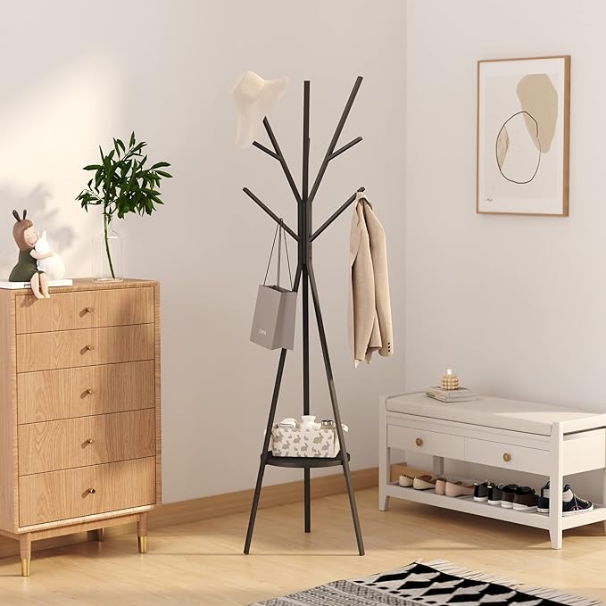 Cuier haine cu suport din lemn pentru accesorii 180 x — Confort Practic Pentru Casa Ta