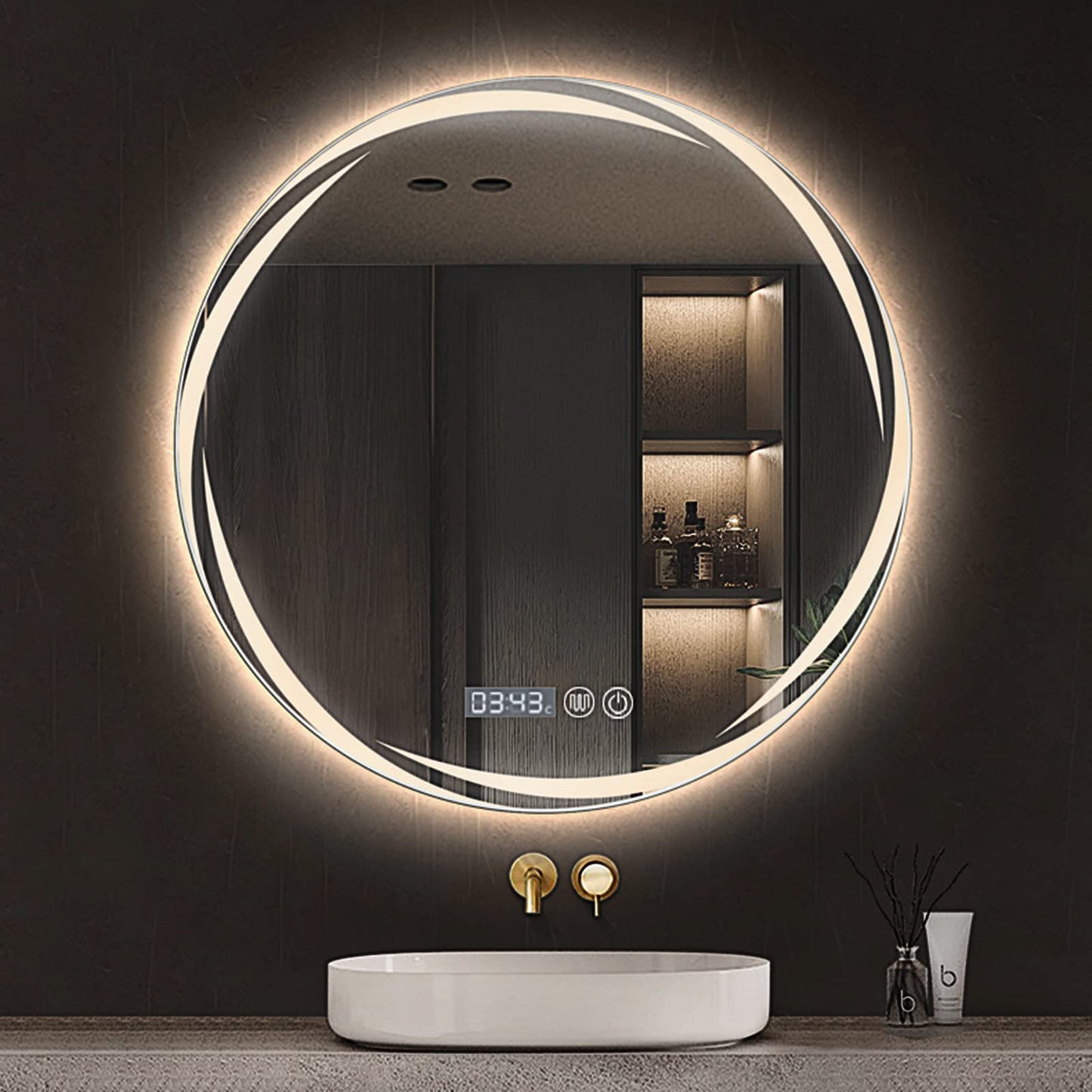 Oglinda LED Rotunda 80 cm cu Touch — Confort Practic Pentru Casa Ta