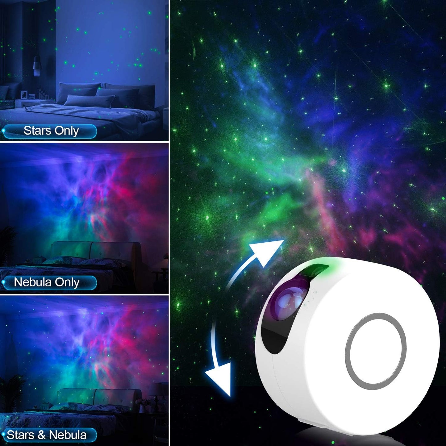 Proiector de LED 3D Aurora — Util Pentru Familie și Copii