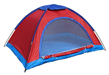 Cort camping 2-6 persoane cu plasa pentru insecte rosu/albastru — Mai Mult Confort Oriunde