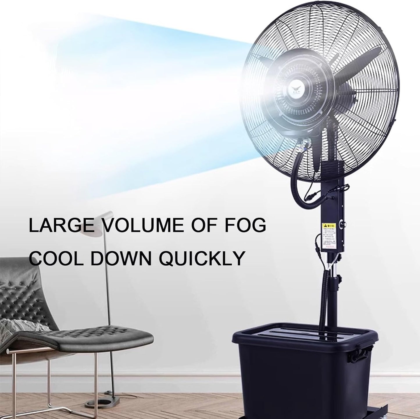 Ventilator industrial cu rezervor apa 40 litri diametru 55cm putere — Mai Mult Confort în