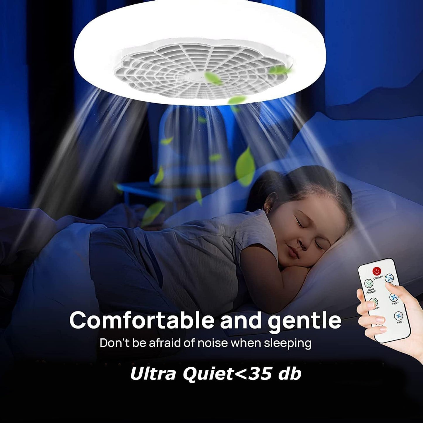 Lampa LED tavan cu ventilator si telecomanda 30W — Ambient Modern Pentru Acasă