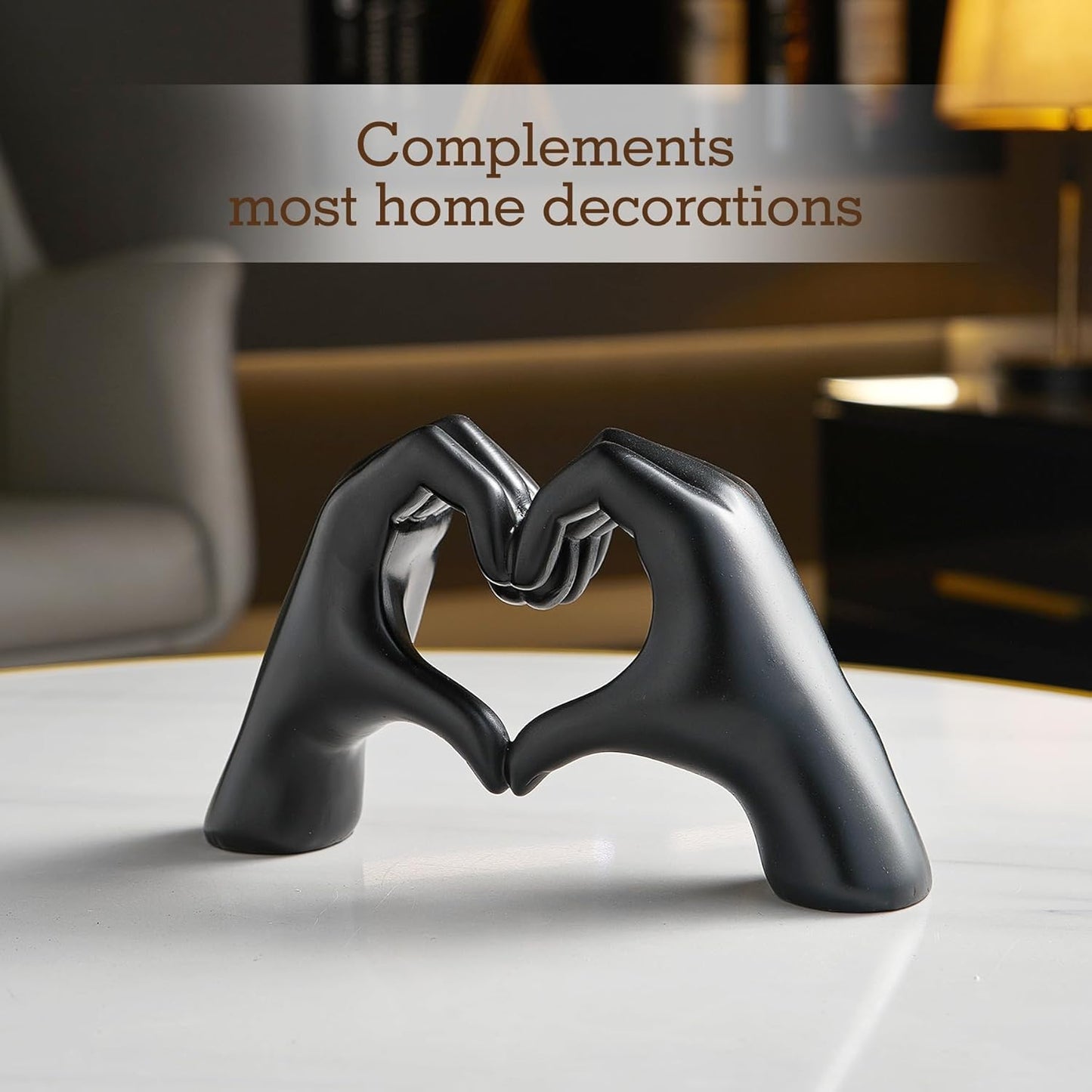 Decoratiune sculpturala maini in forma de inima – rasina – — Confort Practic Pentru Casa Ta