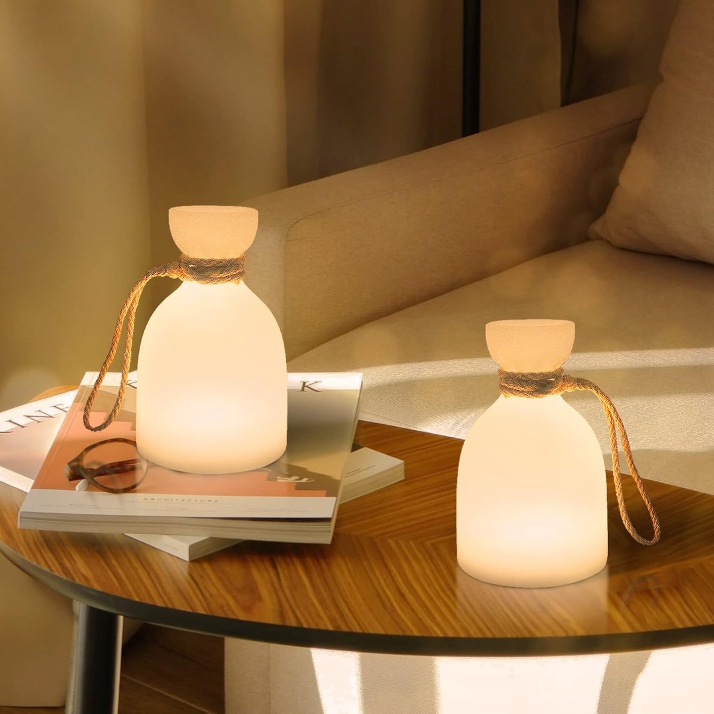 Lampa de masa portabila RGB cu baterie reincarcabila — Confort Practic Pentru Casa Ta