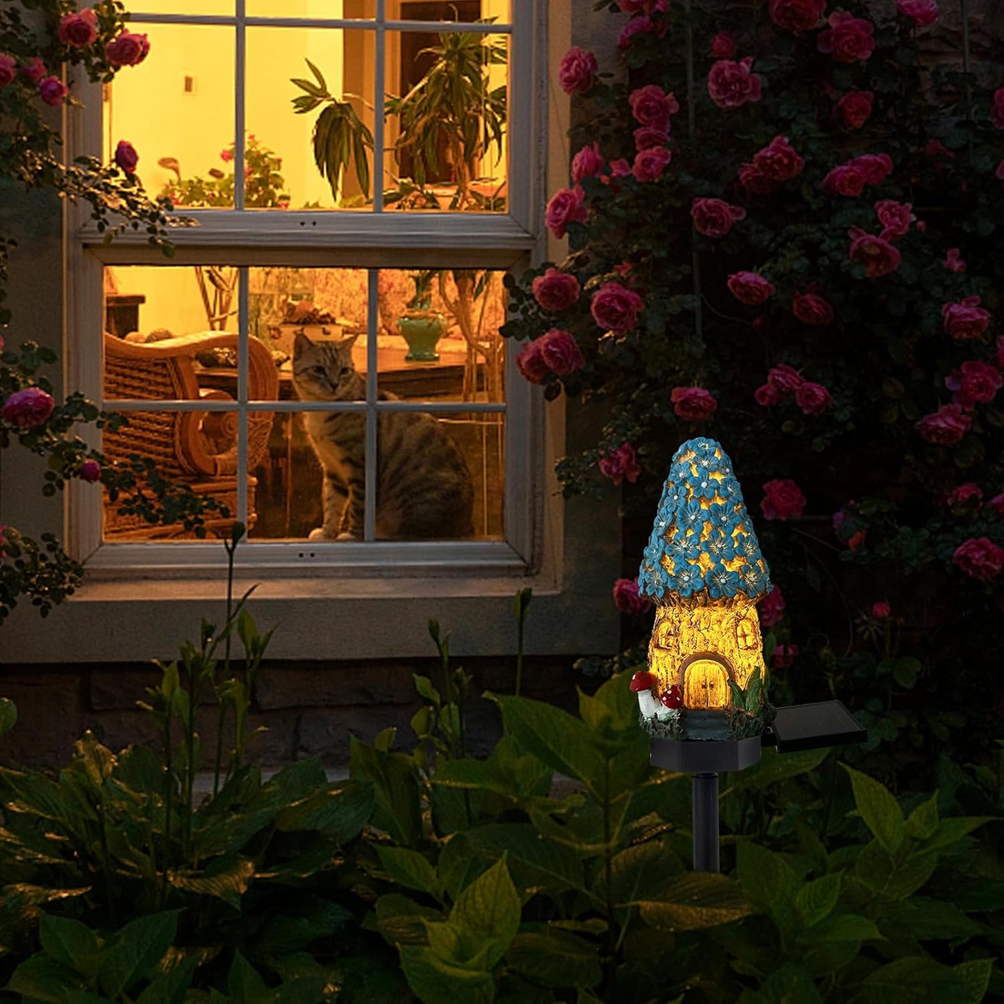 Lampa decorativa de gradina cu încarcare solara