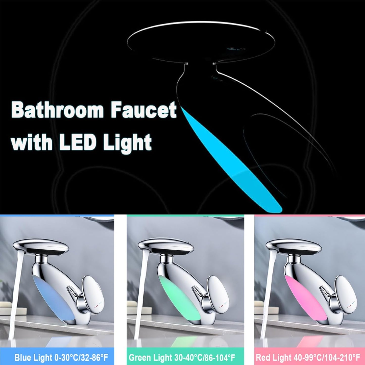Baterie Chiuveta Baie Premium Iluminare LED — Confort Practic Pentru Casa Ta
