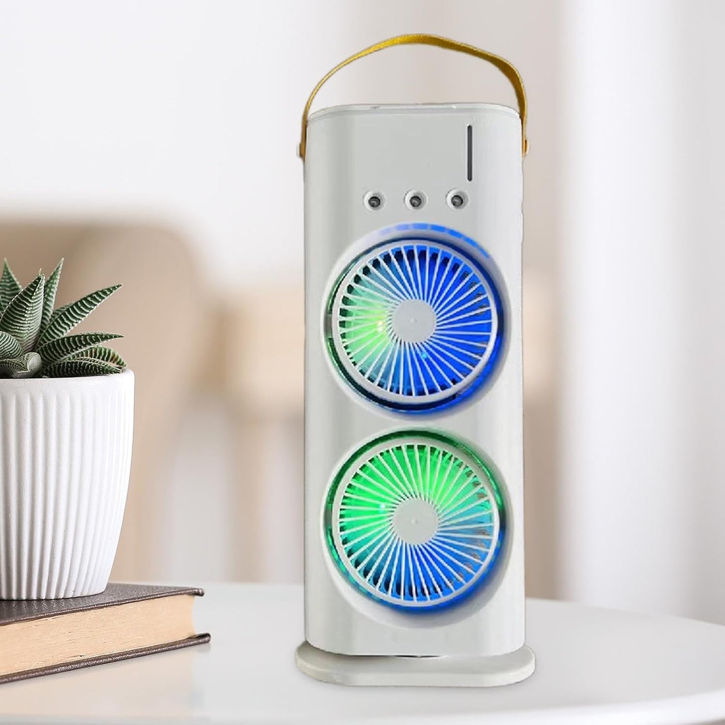 Ventilator portabil de birou cu umidificare prin pulverizare si telecomanda — Utilitate Smart Zi