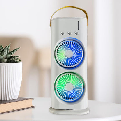 Ventilator portabil de birou cu umidificare prin pulverizare si telecomanda — Utilitate Smart Zi