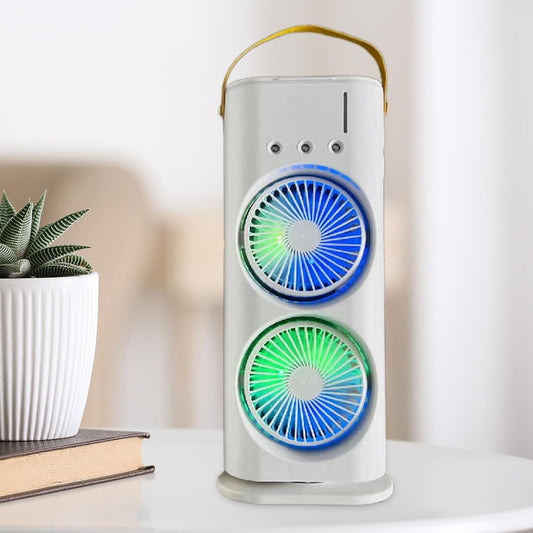 Ventilator Portabil cu Umidificare, Acumulator, LED RGB și Telecomandă, A-115-14