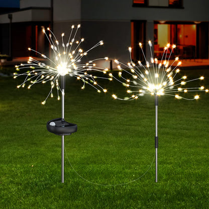 Set 2 Lampi solare artificii cu suport metalic 100 LED — Ambient Modern Pentru Acasă
