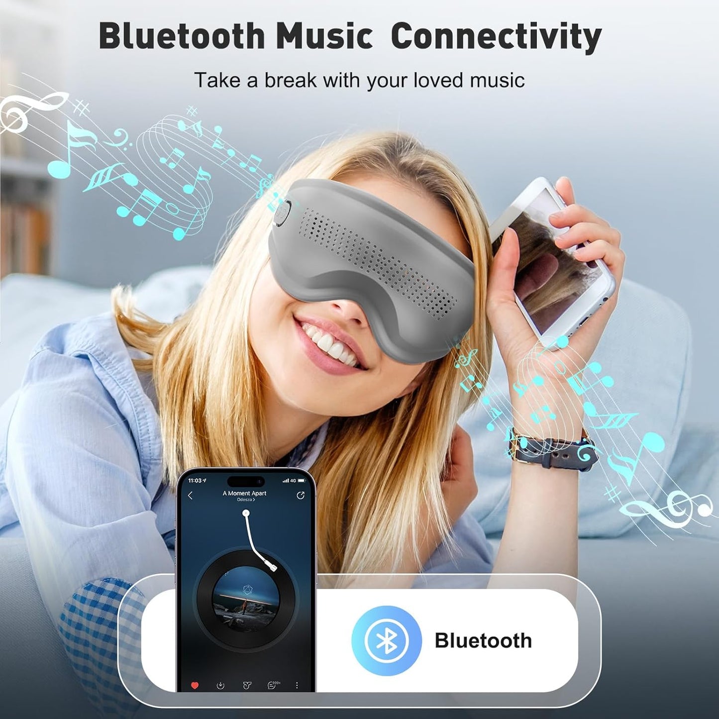 Masca inteligenta pentru ochi microcurent si Bluetooth — Mai Mult Confort Oriunde